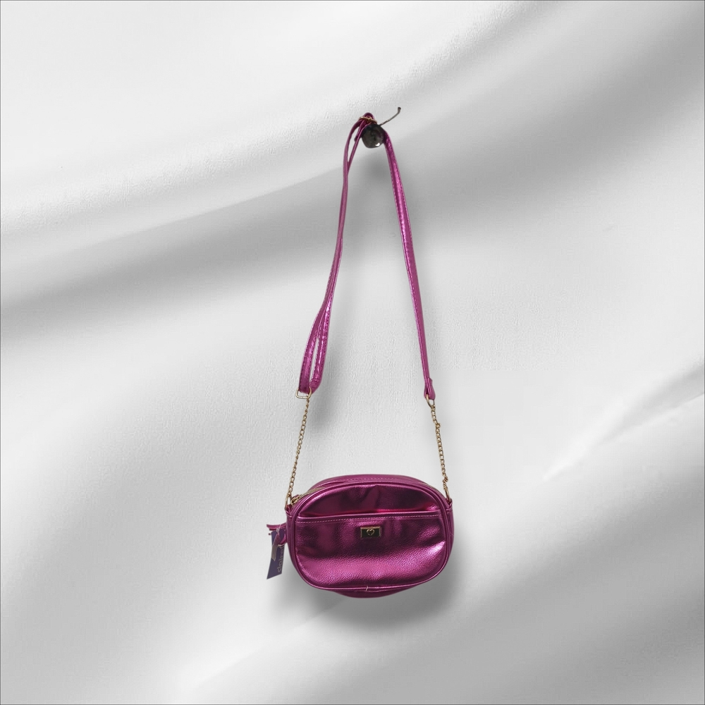 Claire's Shiny Fuchsia Crossbody Bag